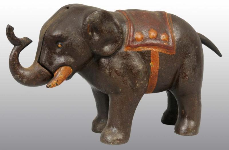 Appraisal: Cast Iron Elephant Mechanical Bank Description With moveable trunk Condition