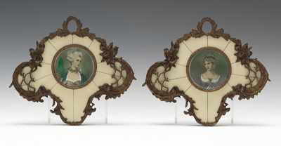 Appraisal: A Pair of Miniatures in Ornate French Revival Frames Two