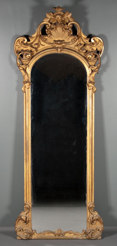 Appraisal: American Rococo Revival carved gesso giltwood pier mirror circa in