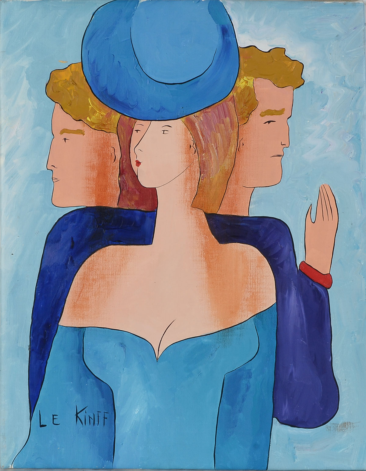 Appraisal: LE KINFF Linda French Female in Blue in Between Two