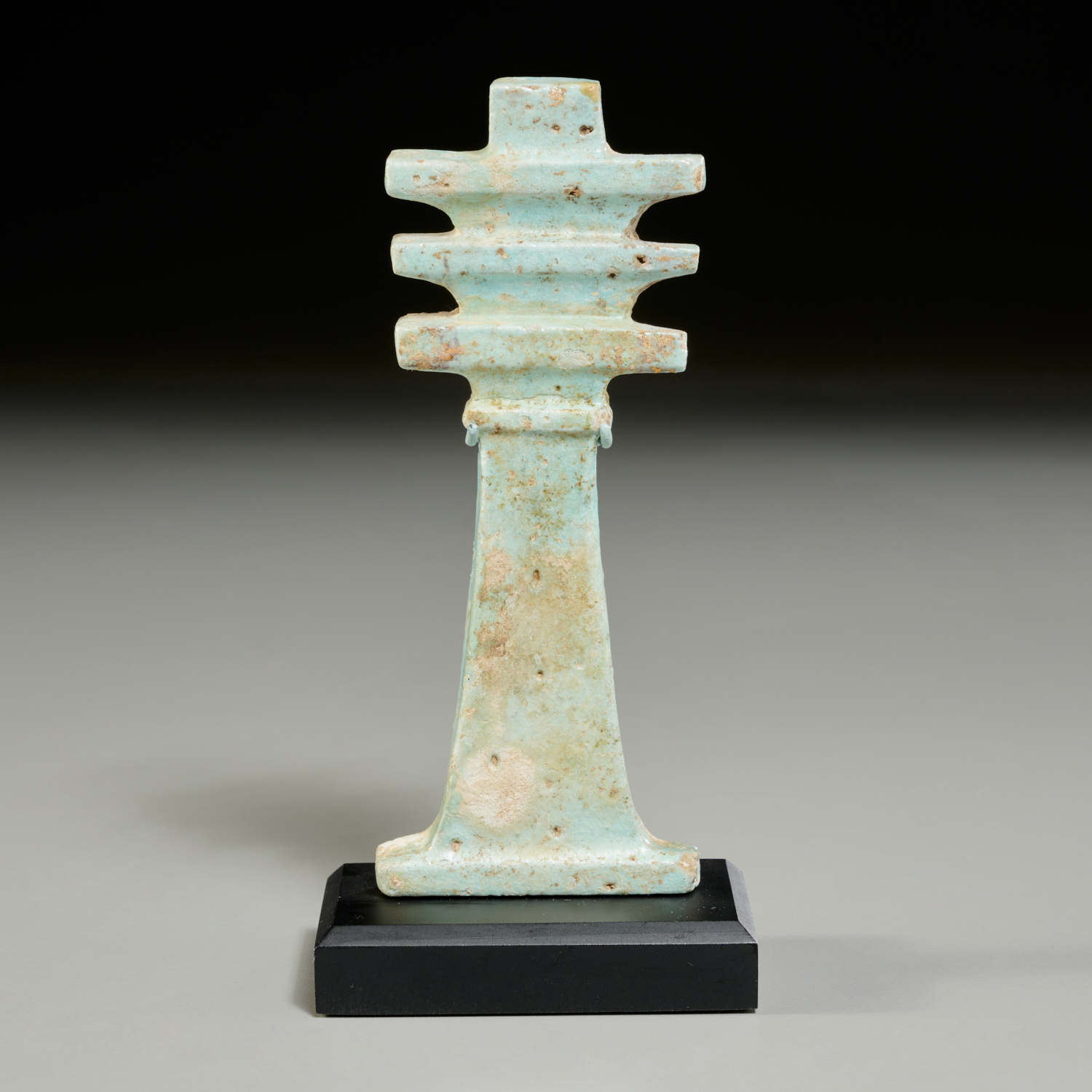 Appraisal: EGYPTIAN FAIENCE DJED PILLAR Ptolemaic Period BCE - BCE turquoise