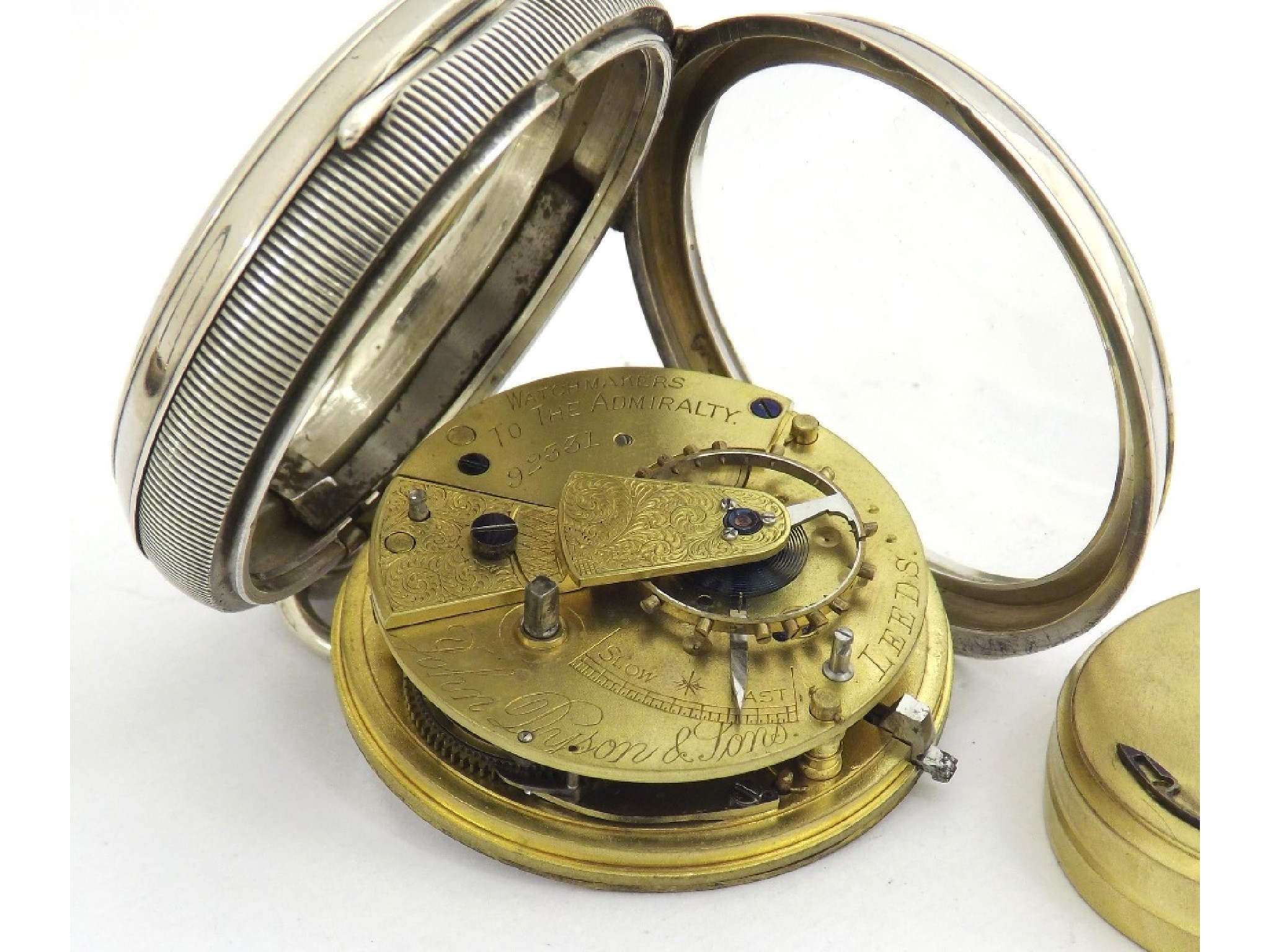 Appraisal: Silver fusee lever pocket watch Chester signed John Dyson Sons