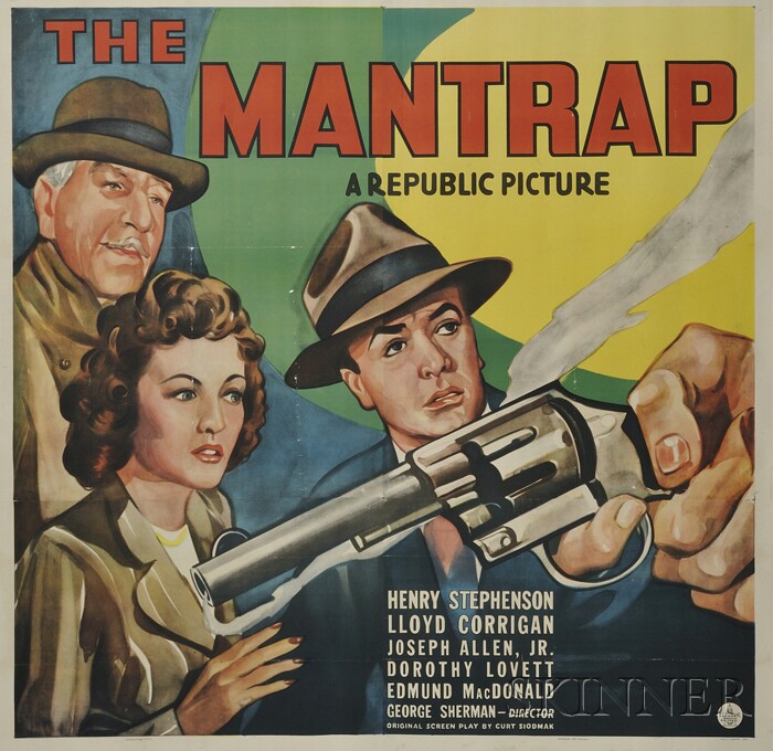 Appraisal: The Mantrap Movie Poster Republic U S six-sheet linen-backed