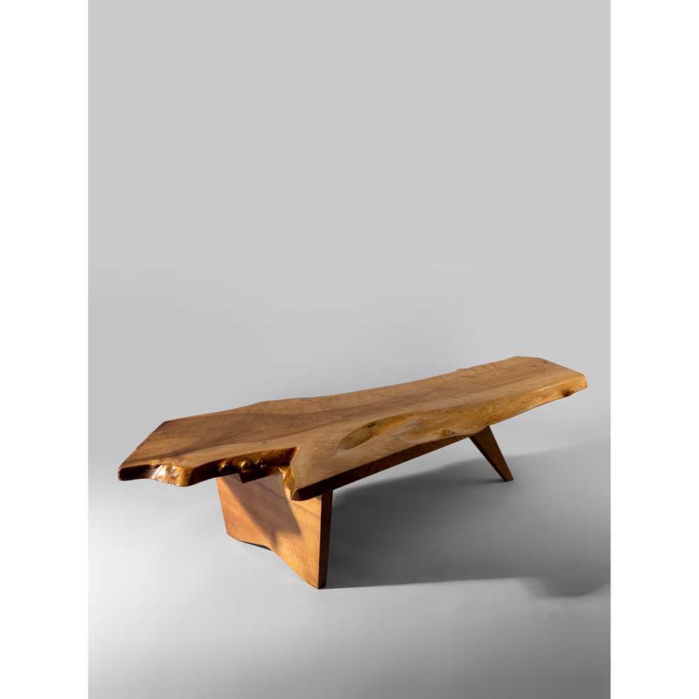 Appraisal: GEORGE NAKASHIMA AMERICAN - 'SLAB' TABLE CIRCA inscribed 'WALLACE' to