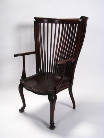 Appraisal: Early th century mahogany period style arm chair with Chippendale