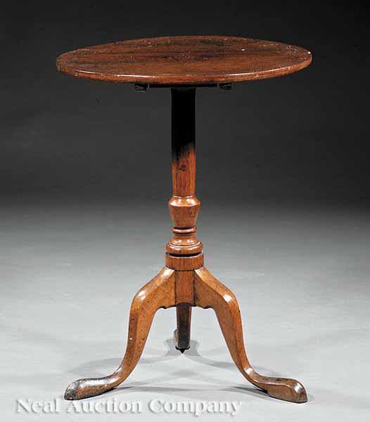 Appraisal: A George III Oak Candlestand th c circular top vasiform