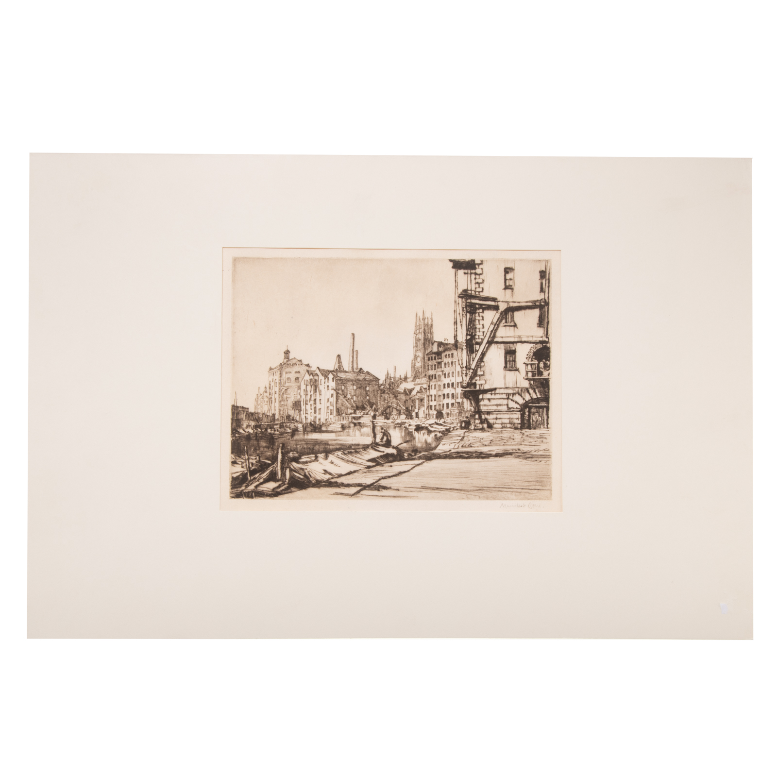 Appraisal: DAVID MUIRHEAD BONE LEEDS WAREHOUSES DRYPOINT British - Drypoint pencil