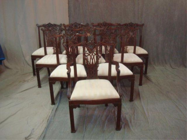 Appraisal: Set of Chippendale Style Dining Chairs Some as is From