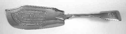 Appraisal: A George IV silver fiddle pattern fish slice with pierced