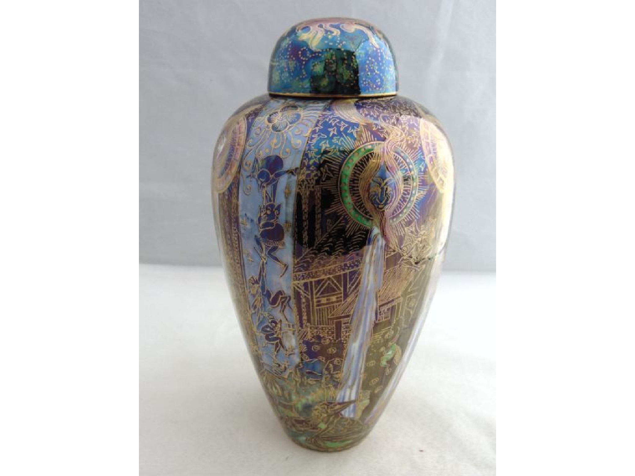 Appraisal: A Wedgwood Fairyland lustre vase of elongated ovoid form designed