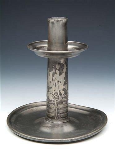 Appraisal: A TUDRIC PEWTER CANDLESTICK designed by Archibald Knox with a