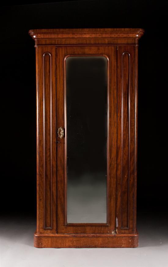 Appraisal: William IV mahogany wardrobe circa with single door in H