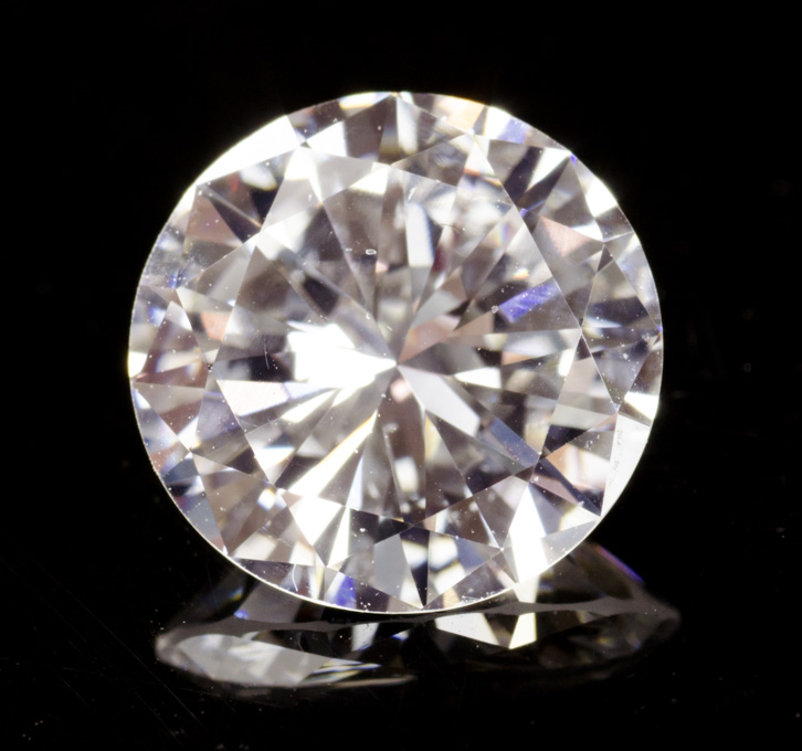 Appraisal: UNSET ROUND BRILLIANT-CUT DIAMOND weighing cts and measuring x x