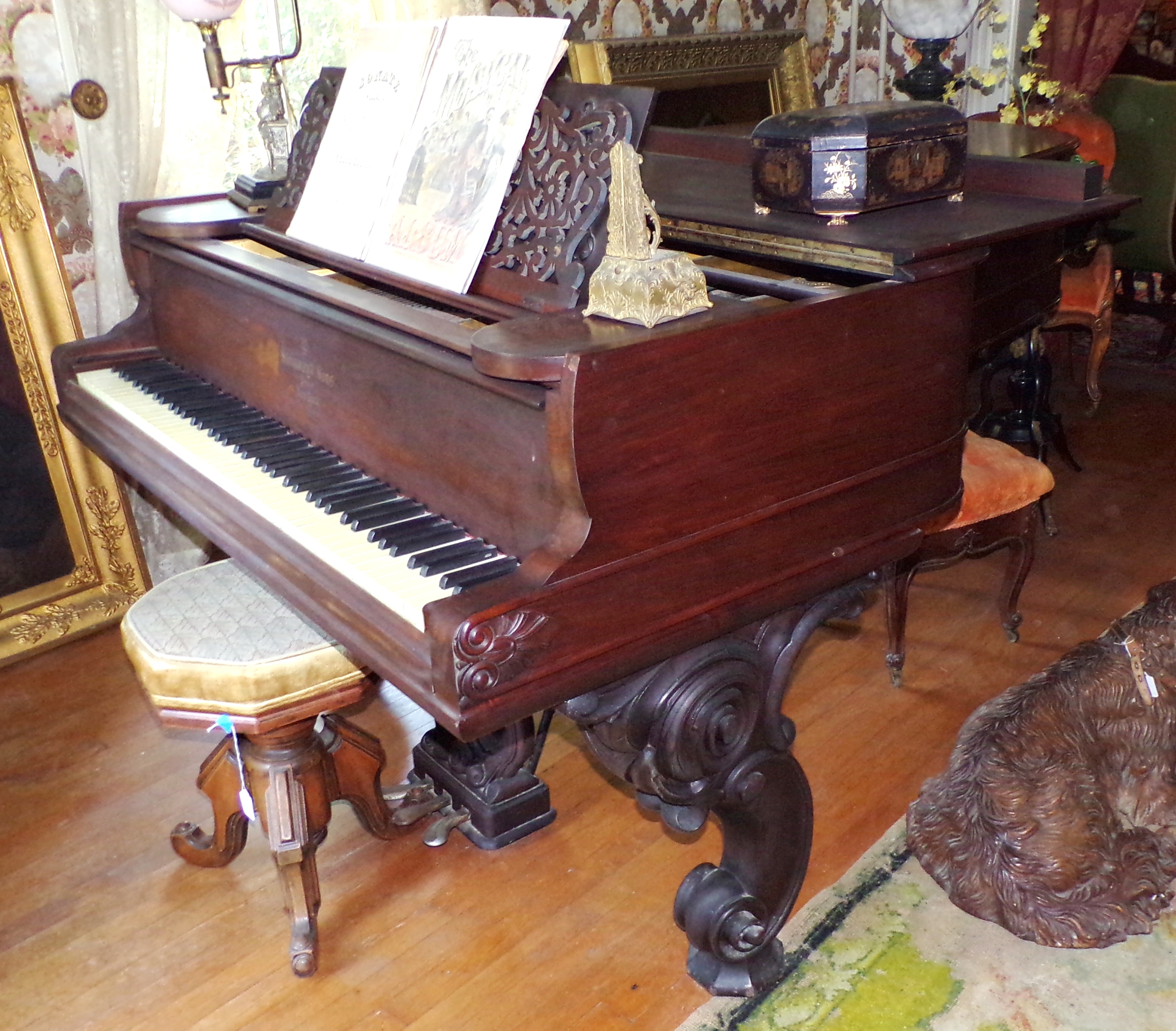 Appraisal: Steinway grand piano ca Rococo Revival Model B long rosewood