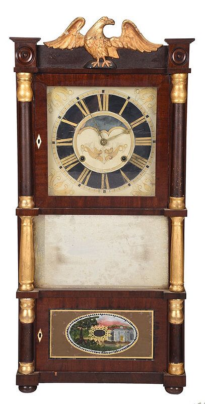 Appraisal: Labeled Georgia Classical Eagle Decorated Clock label for Patent Brass