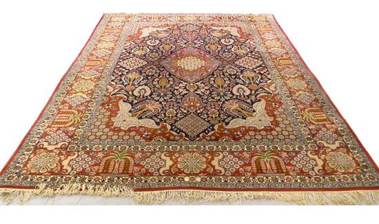 Appraisal: Modern Persian Joshegan carpet blue field red border floral motifs