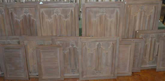 Appraisal: APPROXIMATELY PIECE CARVED WOOD PANELS Which hid his movie screen