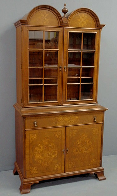 Appraisal: Edwardian style inlaid mahogany china cabinet early th c h