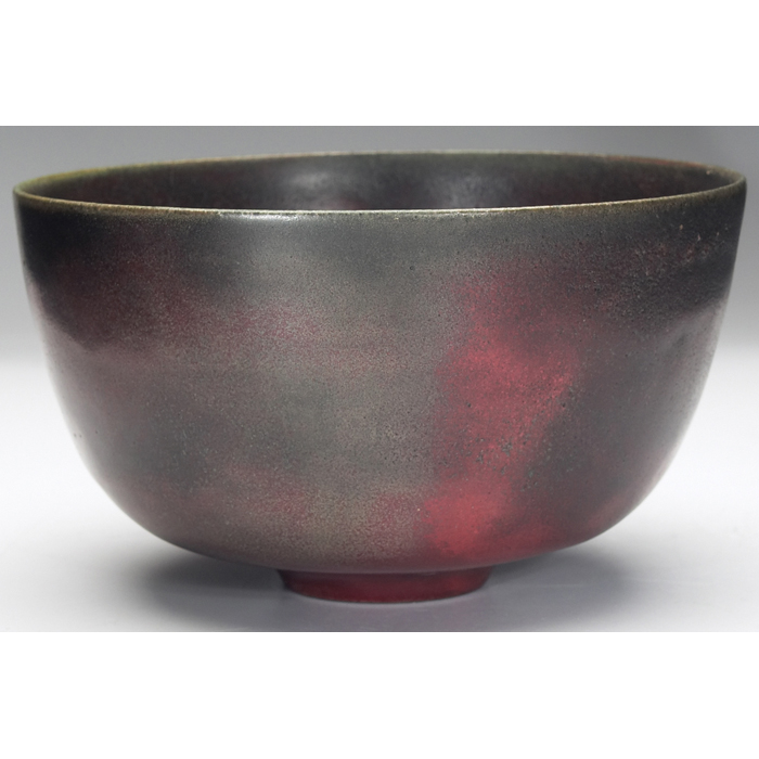 Appraisal: Natzler bowl broad shape covered in a rose mariposa reduction