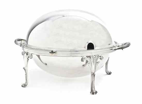 Appraisal: An English Silverplate Bacon Warmer Walker Hall Sheffield of typical