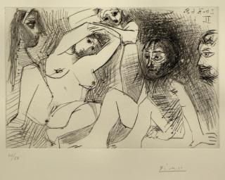 Appraisal: PICASSO Pablo Series Etching Plate Couple Pensant a Une Partie