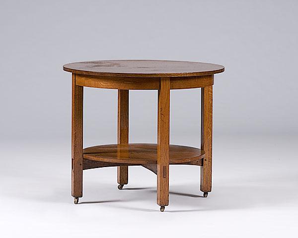 Appraisal: STICKLEY OAK CENTER TABLE Arts Crafts oak center table after