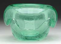 Appraisal: DAUM NANCY ART DECO VASE Pale green colored glass with