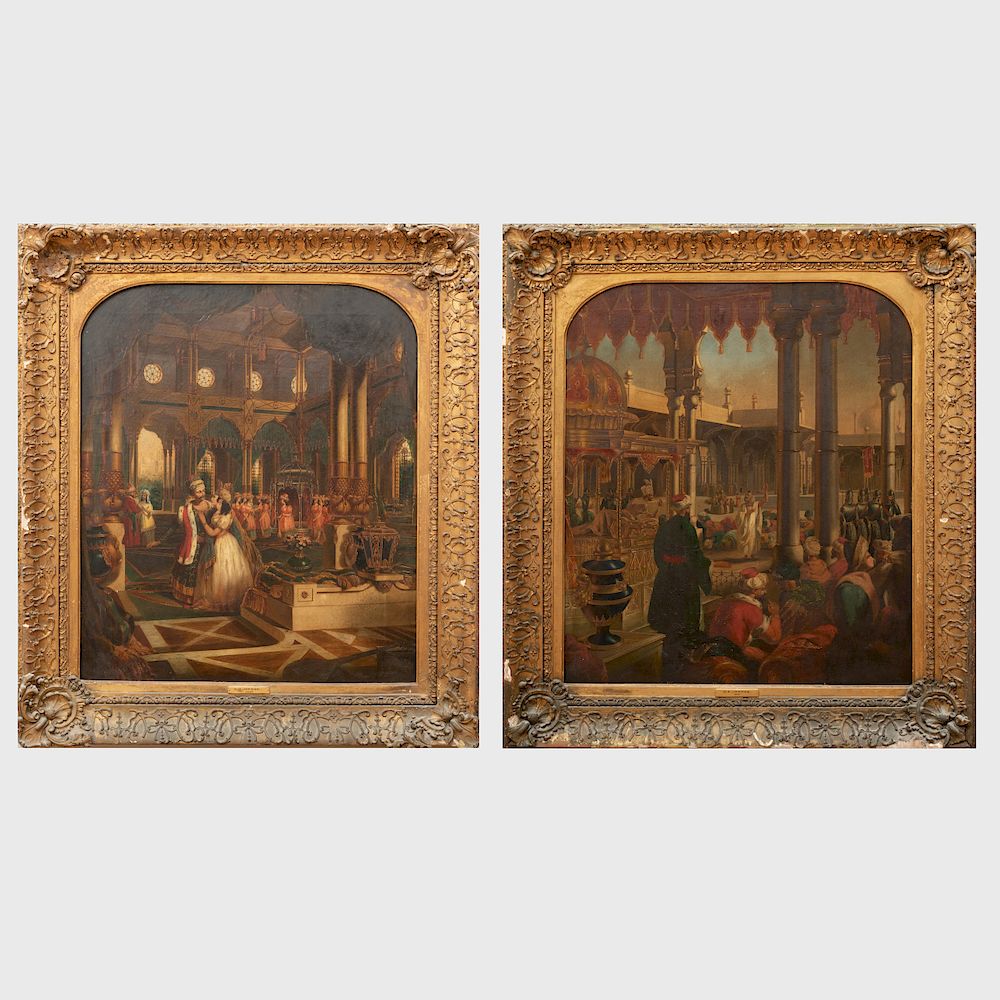 Appraisal: Attributed G P Jenner active c - Moorish Interior Scenes