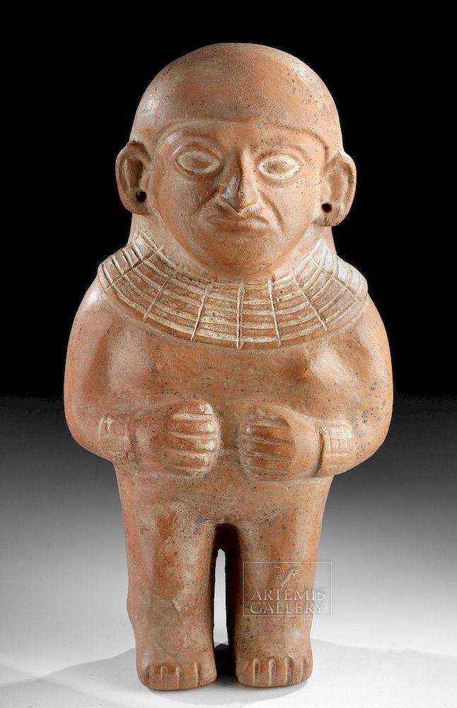 Appraisal: Moche Redware Standing Female Figure Originally Listed At Pre-Columbian North