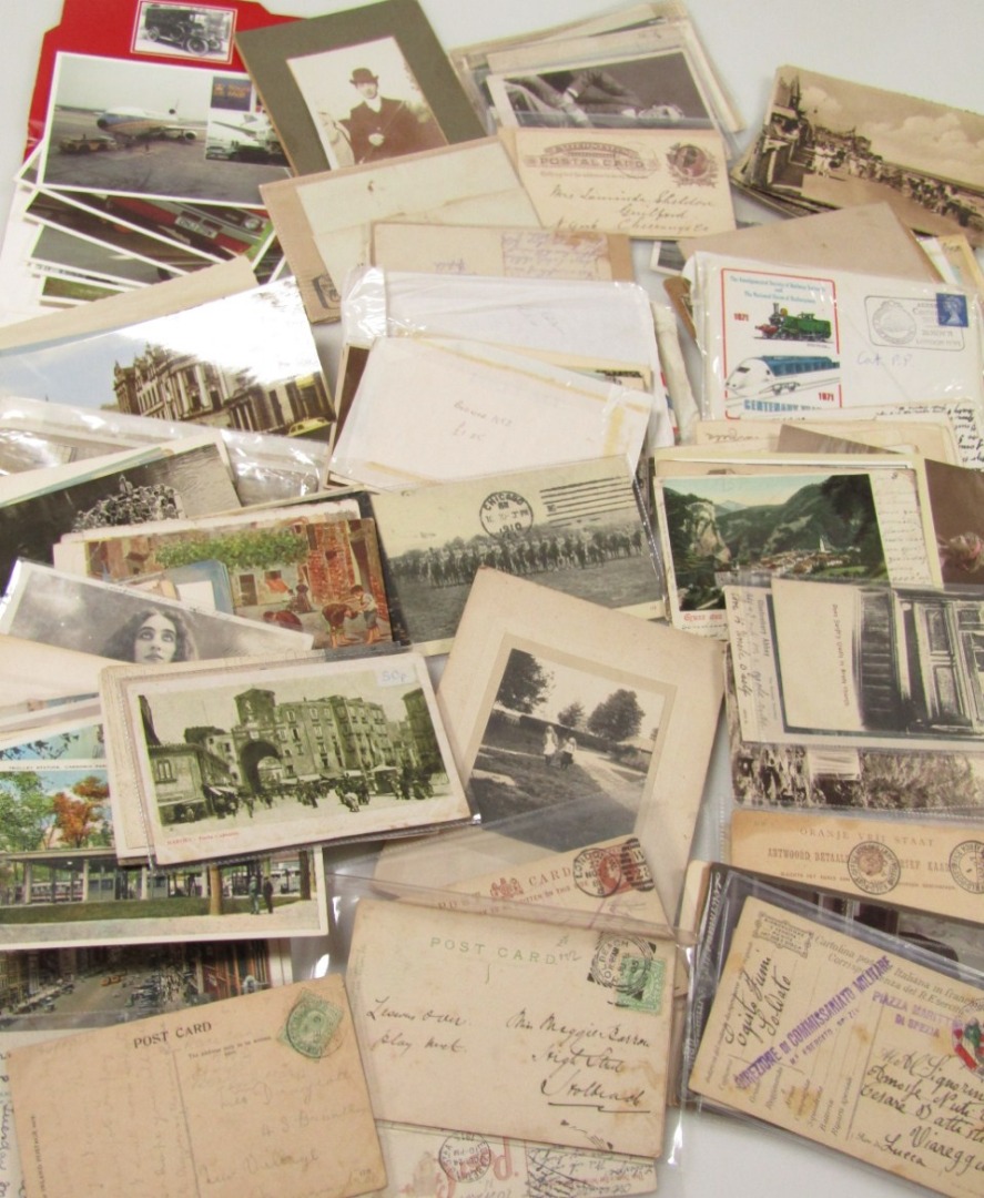 Appraisal: Various ephemera postcards post marks stamps etc to include US