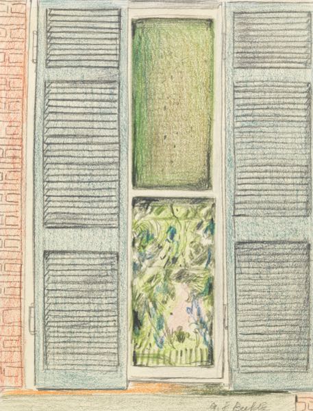 Appraisal: AUGUST BIEHLE AMERICAN - x Zoar Window Colored pencil on