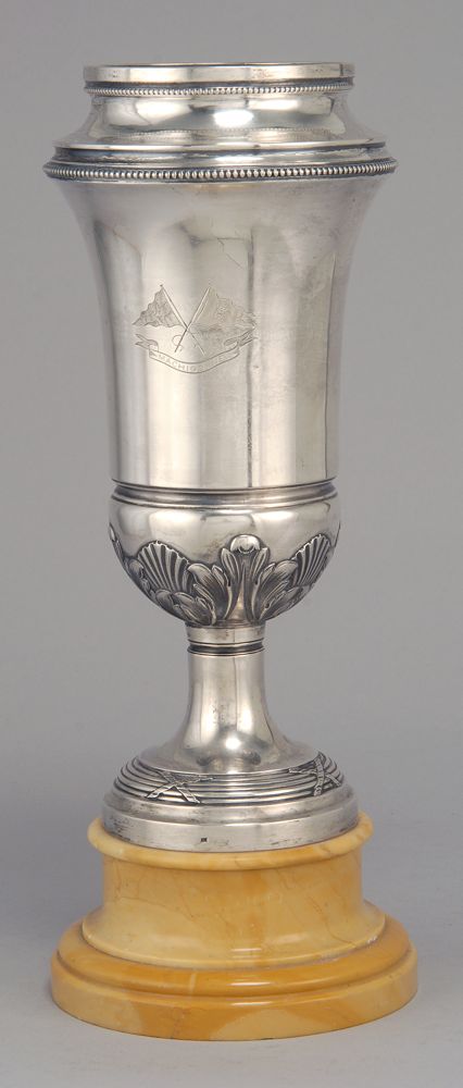 Appraisal: FRENCH SILVER NEW YORK YACHT CLUB TROPHY In urn form