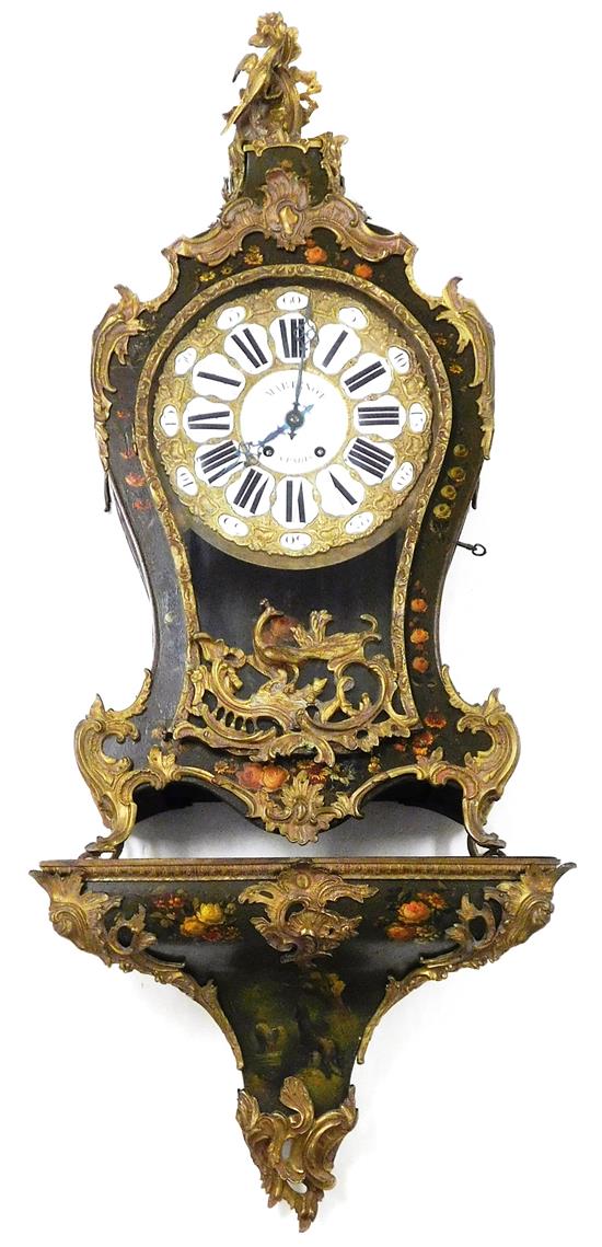 Appraisal: CLOCK Large mid- th C Martenot Paris three-piece shelf clock