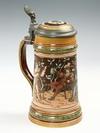 Appraisal: STEIN - Mettlach depicts drinking scene with musician L pewter