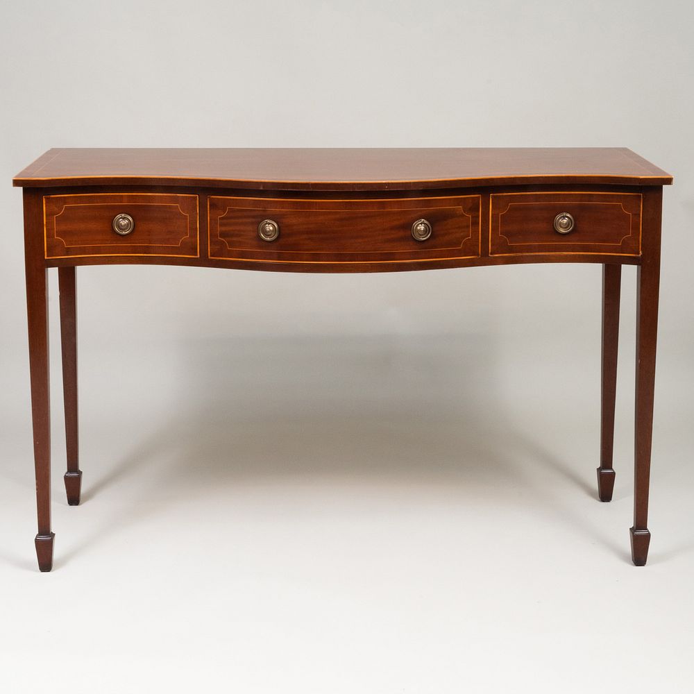 Appraisal: George III Style Inlaid Mahogany Small Sideboard of Recent Manufacture