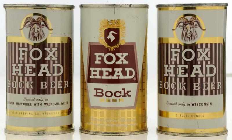 Appraisal: Fox Head Bock Flat Top Beer Cans - top off