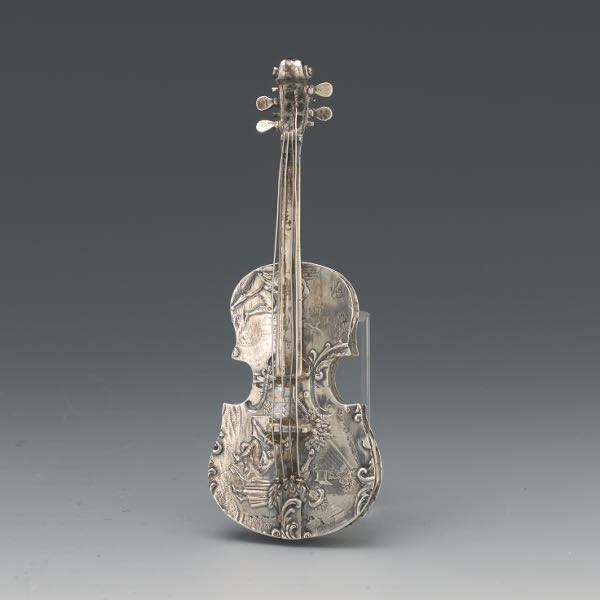 Appraisal: GERMAN ENGLISH ROCOCO STYLE STERLING SILVER CELLO BOX CA LATE