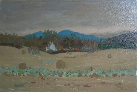 Appraisal: ALASTAIR FLATTELY SCOTTISH - LANDSCAPE WITH COTTAGE Signed oil on