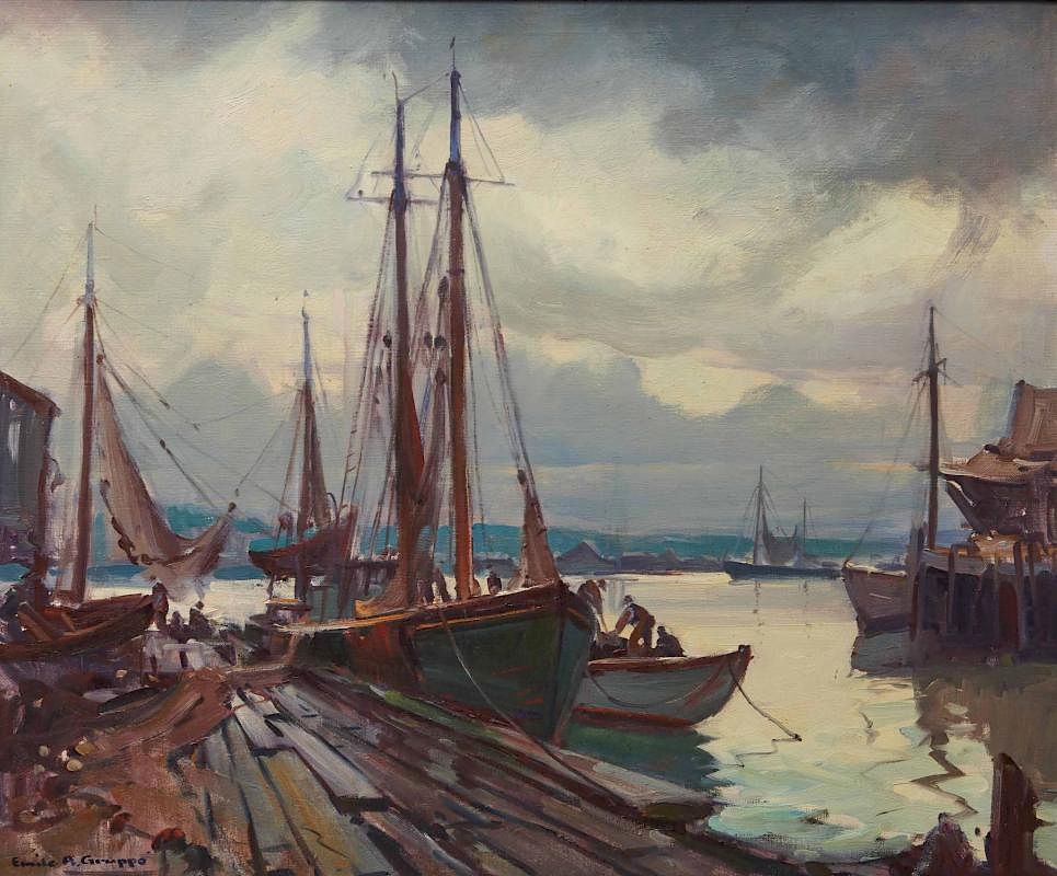 Appraisal: EMILE ALBERT GRUPPE American - Gray Day Gloucester oil on