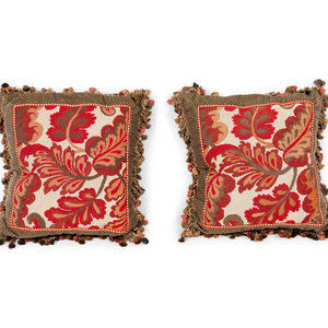 Appraisal: A Collection of Six Needlepoint and Tapestry Upholstered Cushions th