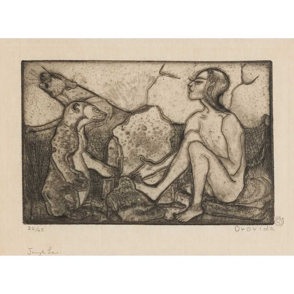 Appraisal: OROVIDA CAMILLE PISSARRO BRITISH - JUNGLE LAW Etching signed inscribed