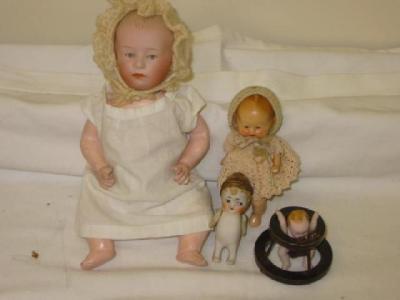 Appraisal: A Heubach bisque head baby doll with intaglio eyes moulded