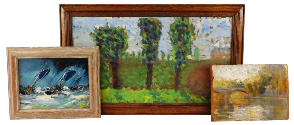 Appraisal: Three paintings by Auguste Jean Gaudin French - the first