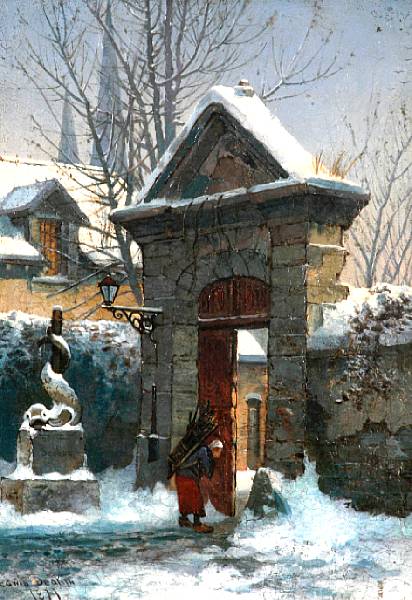 Appraisal: Edwin Deakin American - Snowy Gate signed and dated 'Edwin