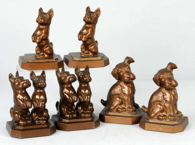 Appraisal: Lot of Pairs of Scottie Bookends Description Spelter All marked