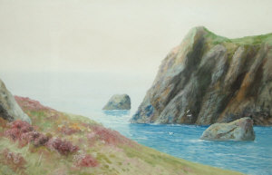 Appraisal: Daniel Sherrin - - Coastal landscape watercolour and gouache signed