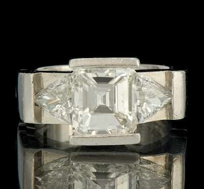 Appraisal: A Ladies' Platinum and Carat Emerald Cut Diamond Ring Platinum