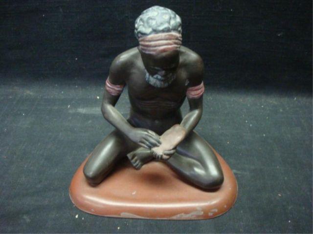 Appraisal: Australian Signed Darbyshire Aboriginal Figure Good condition maker stamped and