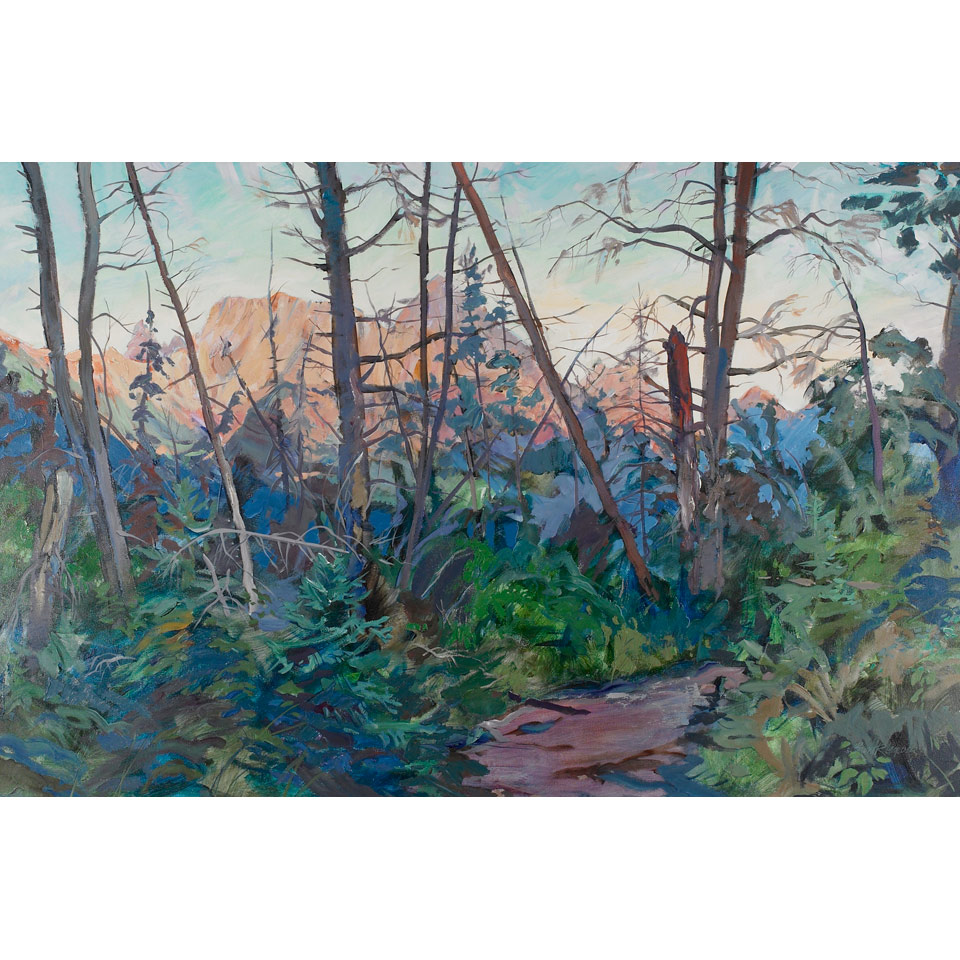 Appraisal: BRENT LAYCOCK EVENING TRAIL acrylic on canvas signed x cm