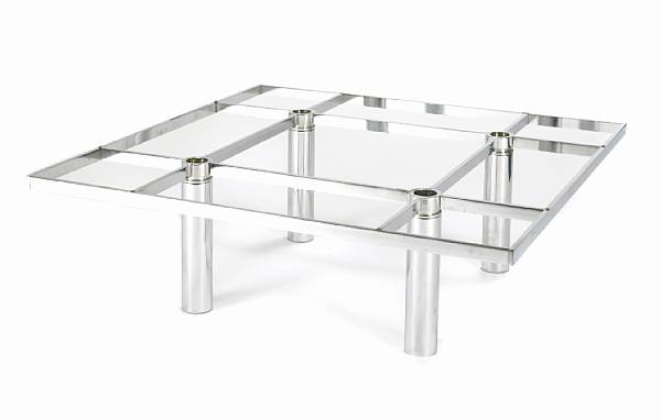 Appraisal: A Tobia Scarpa Andre chrome and glass coffee table for